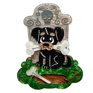 Frankenweenie Halloween Brooch - Lipstick & Chrome